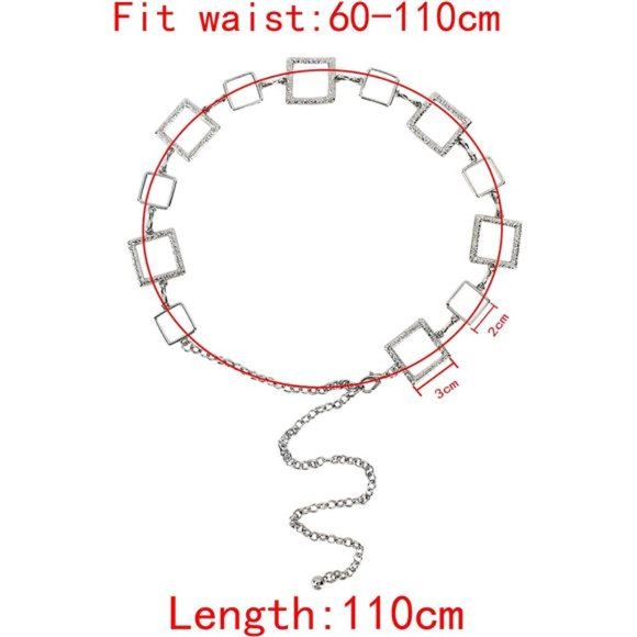 LABANCA Womens Metal Chain Dress Belt Hollow Out Leaf Bead Pendant main image 7